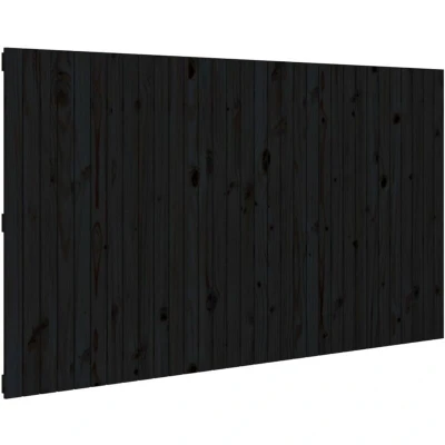 Image of vidaXL Wall Headboard Black 204x3x110 cm Solid Wood Pine