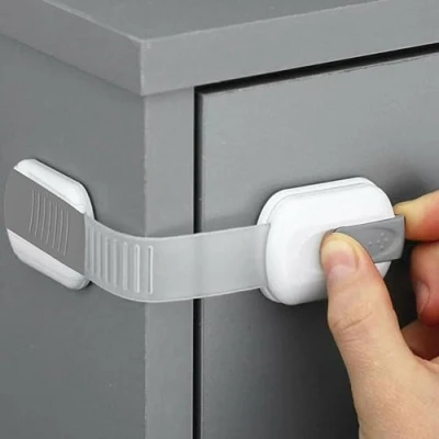 Image of Baby Safety Lock for Children to Safe The cabinets and Drawer Open KakaBeauty Child Locks Kitchen Cupboards (Pack of 2) Cupboard