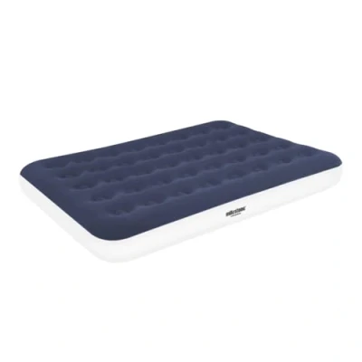Image of Milestone Camping 88119 Double Airbed/Easy Inflate &amp; Deflate Flocked Design/Camping, Festivals, Sleepovers Family Gatherings