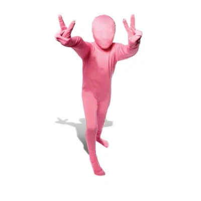 Image of Morphsuit Kids Full Body Costume Pink, S Original Bodysuit For Children Super Stretch Suit Great DIY Party Outfit Halloween, Cosplay, Fancy Dress Boys &amp; Girls