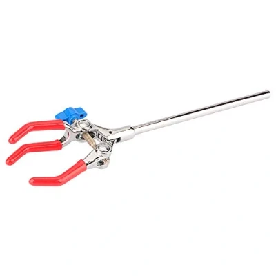 Image of Labasics 3 Prong Swivel Clamp, Sturdy Single Adjust Multipurpose Extension Clamp Finger Style Lab with 18 cm Rod Universal Accessory for Laboratory
