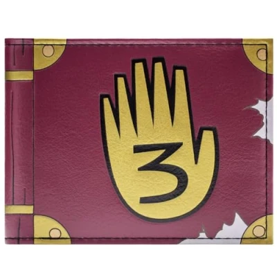 Image of Gravity Falls Mystery Shack Secret Journal 3 Wallet Bi Fold ID &amp; Card Holder, Brown