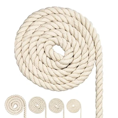 Image of Cotton Cord, Macrame Yarn Rope, Many Sizes, Rope for DIY Crafts, Gifts (12 mm (4M))