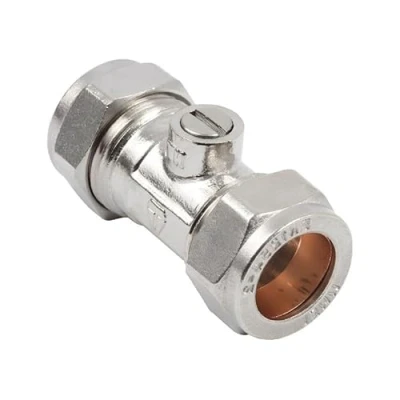 Image of Pack of 2 22mm Chrome Isolation Valve Economy (Known as isolating Valve/Isolation Valve/isolating / Valve)