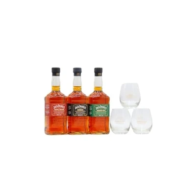 Image of Scotch Whisky Jack Daniel&#039;s Tumblers &amp; Bonded, Bonded Rye Triple Mash Tennessee Whiskey