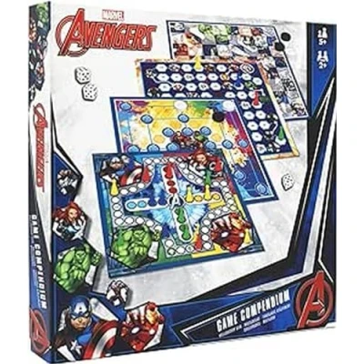 Image of Cartamundi Marvel Games Compendium, Enjoy 35 Including Nine Men&#039;s Morris, Draughts, Ludo, Ladders Board Game, Great Gift For Ages 5+, Multicolor, 4.9 x 26.9 cm