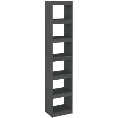 Image of vidaXL Book Cabinet/Room Divider Grey 40x30x199 cm Solid Pinewood