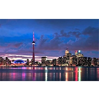 Image of Large 5D Diamond Painting Kits for Adults,Kids,Toronto Skyline DIY Full Drill Embroidery Art Crystal Rhinestone Cross Stitch Arts Craft Canvas Home Decor Office Square 30x60cm