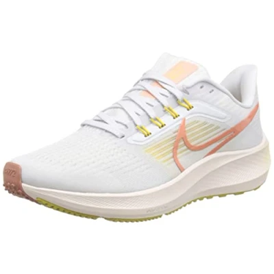 Image of Nike Women&#039;s Air Zoom Pegasus 39 Running Shoe, White Pink, 6 UK