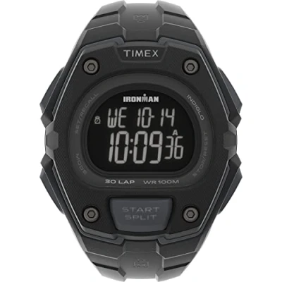 Image of Timex Ironman Classic 30 Oversized 43mm Watch, Black/Negative, Chronograph