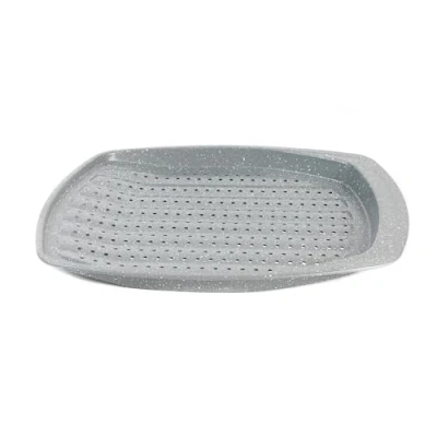 Image of Salter Marblestone Baking Tray 38cm Non Stick Oven Sheet, Crisper Tray, Lightweight Carbon Steel, Easy Clean, Rectangular Chip Perforated Base for Even Cooking, Safe to 220C, PFOA Free