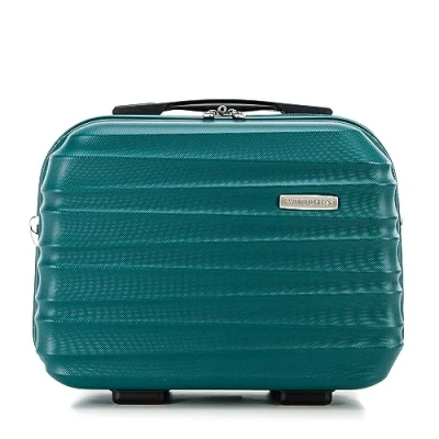 Image of WITTCHEN Cosmetic Case Travel Suitcase Carry On Cabin Luggage Hardshell Made of ABS Combination Lock Groove Line Green
