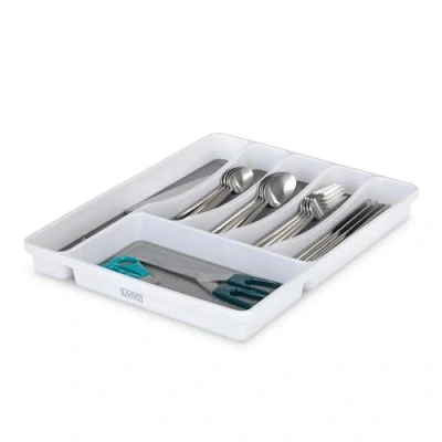 Image of FiNeWaY 6 Compartment Cutlery Tray Kitchen Drawer Organiser Utensils Spoon Fork Holder Plastic Storage Rack Tableware
