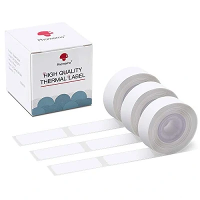 Image of Phomemo D30 Adhesive Labels White 14x40mm Printing Paper Tape, Printer for Portable Thermal Label Maker