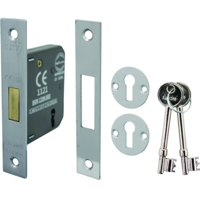 Image of 63MM 2.5&quot; NO.5012 Perry Shield CE Certifire 3 Lever Deadlock with Removable Plate FD60