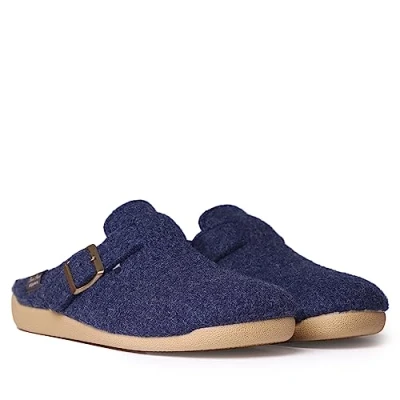 Image of Toni Pons Men&#039;s House Slippers Made of Felt Norton FP Blue, 41 EU. 7.5 UK