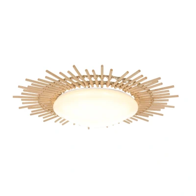 Image of Aura Decorative Flush Ceiling Light Wood Blank, Plastic Matt