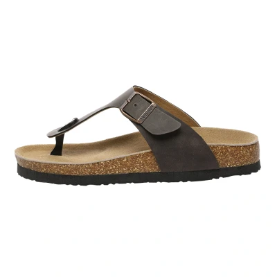 Image of EVERAU WOMEN Flamingo Leather Toe Thong Sandals, Brown Oiled Leather, UK 6/UK MEN 6