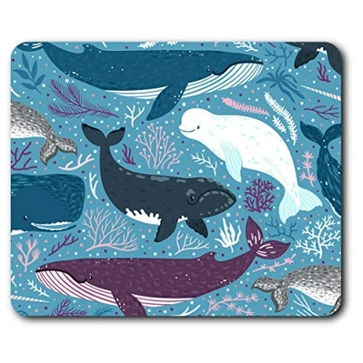 Image of Whales Ocean Sea Nature Whale Mouse Mat Pad Computer PC Laptop Gaming Office Home Desk Accessory Gadget 8167