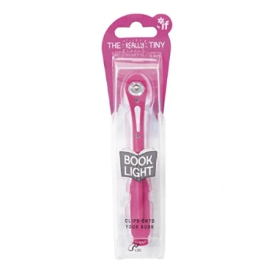 Image of IF Really Tiny Book Light (Pink) Compact Reading Lights for Books in Bed Flexible Clip On A Great Lamp with Batteries Included