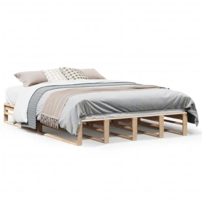 Image of vidaXL Small Double Bed Frame Solid Pine Wood Modern Design 120 x 190 cm