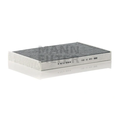 Image of 23515118, 23515329, 82351184 Pollen Filter MANN CUK 31 001 Activated Carbon 302mm 203mm 32mm