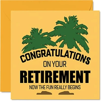 Image of Retirement Card for Man or Women Fun Humorous Funny Leaving Cards Work Colleagues, 145mm x Birthday Greeting Cards, Happy