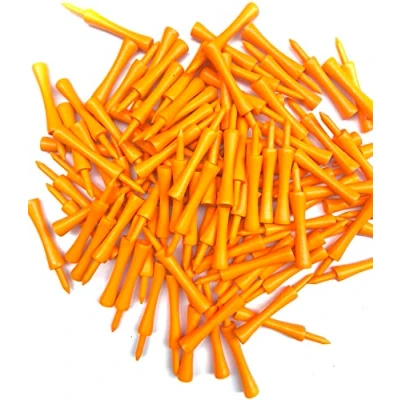 Image of TH Golf 100 PCS Bamboo Tees Multiple Colours &amp; Sizes Eco Friendly Sustainable (70mm Castle Neon Orange)