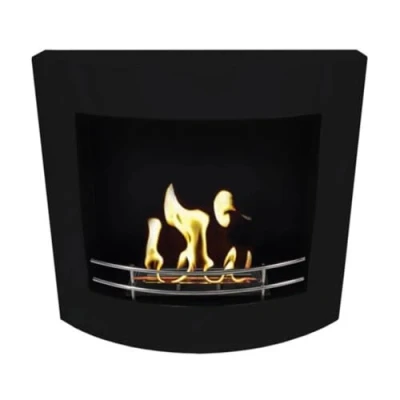 Image of Wall Mounted Bioethanol Fireplace Black