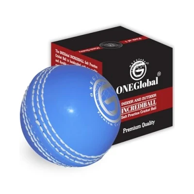 Image of ONEGlobal Incrediball Soft Practice Cricket Ball Outdoor &amp; Indoor Rubber With Core Stitched Seam For Practice, Honing Skills Family Fun (1 Dark Blue)