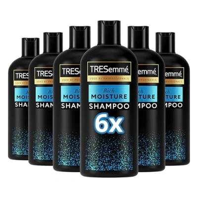 Image of TRESemmé Rich moisture Shampoo luxurious for all day hydration dry, damaged hair 6x 680 ml
