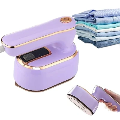 Image of Mini Steam Iron, 1000W Foldable Handheld Travel Ceramic Nonstick Soleplate, Fast Heat Up, Portable Steamer Iron for Home and
