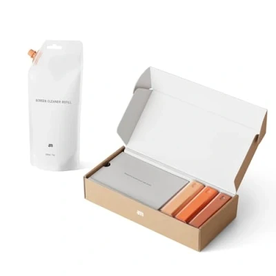 Image of AM MIST ORANGE Screen Cleaner 3 pack w/Refill 200 ml All in One Spray and Microfiber Cleaning Cloth, Refillable Sprays for Car screens, Phones Laptop Screen, Portable Eco Friendly