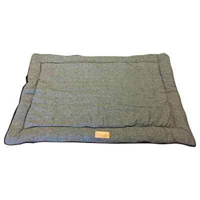 Image of Ellie Bo XXL Reversible Tweed and Black Faux Fur Mat for 48 inch Dog Cage