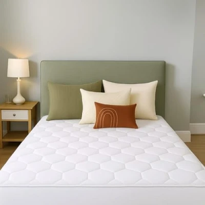 Image of 4AS Quilted King Size Mattress Protector Hypoallergenic Deep Fitted Breathable Topper Stretches up to 30 cm (King 150x200 cm)