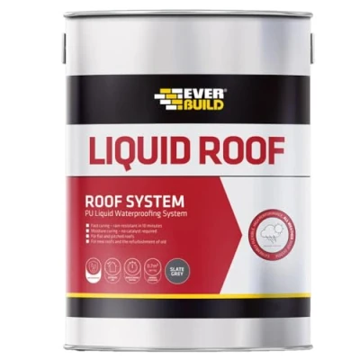 Image of Everbuild Aquaseal Liquid Roof Rubber Membrane All Weather Roofing System Two Colours Sizes Free Brush &amp; Gloves by (Large, Slate Grey)