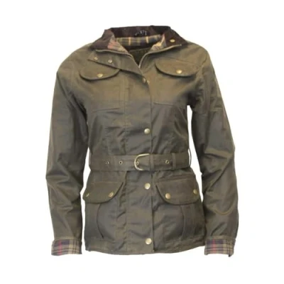 Image of WALKER AND HAWKES Ladies Wax Florence Motorcycle Jacket Olive 12