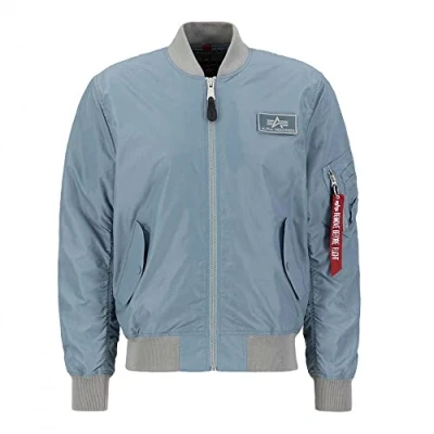 Image of Alpha Industries Men&#039;s MA 1 TTC Bomber Jacket, Greyblue, XL
