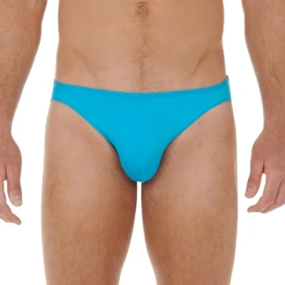 Image of HOM Men&#039;s Briefs with Micro Feathers, Turquoise, XXL
