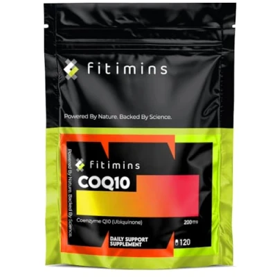 Image of CoQ10 200mg Daily Support Supplements Co Enzyme CQ10 High Strength Promote Well Being, Boost Energy, Slow Ageing UK Made 4 Month Supply 120 Vegan Capsules Fitimins