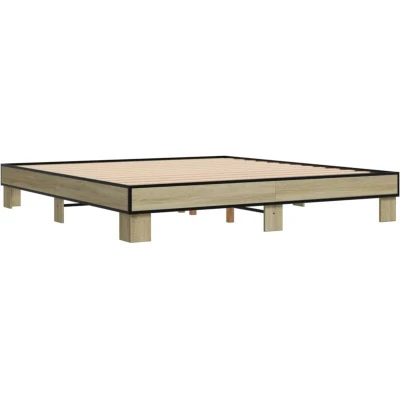 Image of vidaXL Bed Frame without Mattress Sonoma Oak 200x200 cm