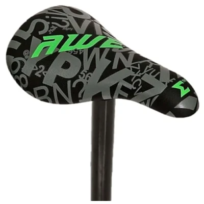 Image of AWE BMX Freestyle Saddle Black/Grey FREE SEAT POST, Length: 210mm, Width: 122mm