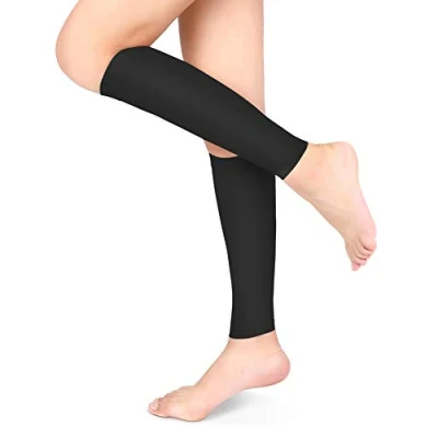 Image of Graduated Calf Compression Sleeves, Medical Footless Socks Men Women Shin Splints Leg Brace 20 30mmHg with Pressure for Swelling Varicose Veins (Black XL)