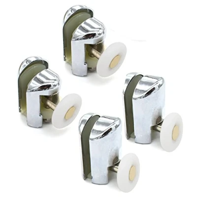 Image of Set of 4 Chrome Plated Shower Door Rollers 2 Upper and Lower YQ2028