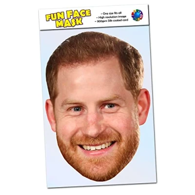 Image of 1 x Prince Harry Duke Of Sussex Royal Family Celebrity Face Mask Ready To Wear Perfect For Coronation Parties