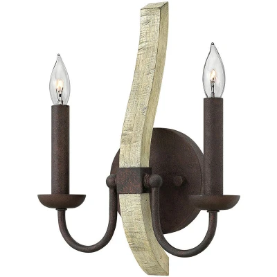 Image of Middlefield 2 Light Indoor Candle Wall Iron Rust, E14
