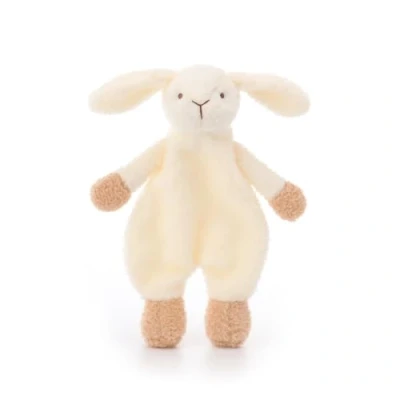 Image of Apricot Lamb Stuffed Animals Security Blanket White Bunny Rabbit Infant Nursery Character Luxury Snuggler Plush(White Bunny, 10 Inches)