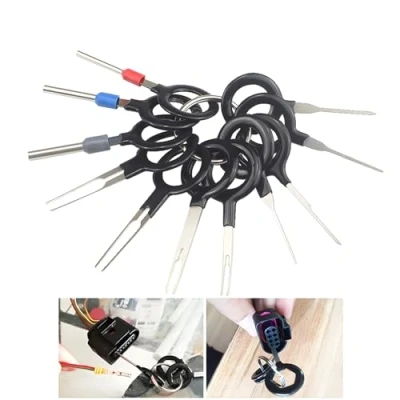 Image of CESFONJER 11 Pcs Auto Terminals Removal Tool Set, Car Electrical Wiring Crimp Connector Pin Extractor Kit for Repair
