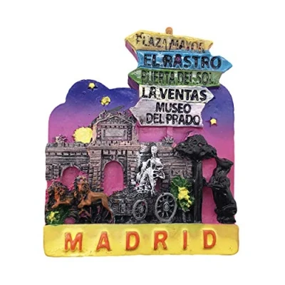 Image of Madrid Spain 3D Refrigerator Magnet Tourist Travel Souvenirs Handmade Resin Craft Magnetic Stickers Home Kitchen Decoration Fridge Collection Gift