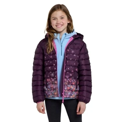 Image of Mountain Warehouse Seasons Padded Kids Jacket Water Resistant &amp; Lightweight Insulated Rain Coat for Boys Girls Great Autumn Winter, School or Travelling Purple Size 3 4 Years